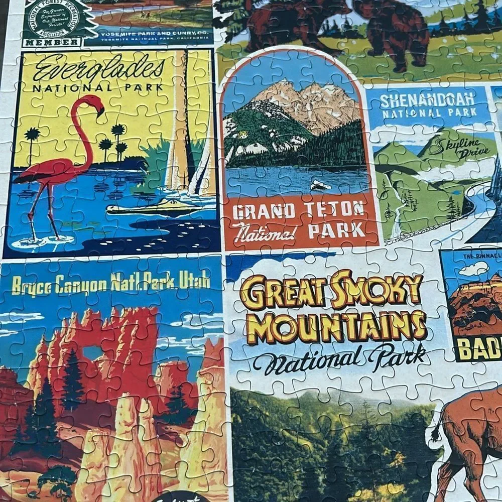 VintageLook National Parks 🏞️🌲Puzzle 🧩 1000 pieces! Gorgeous hues! Good times!